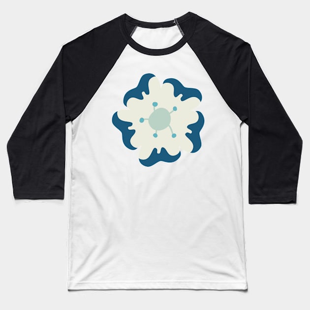 Ornamental Flower Baseball T-Shirt by Design Anbay